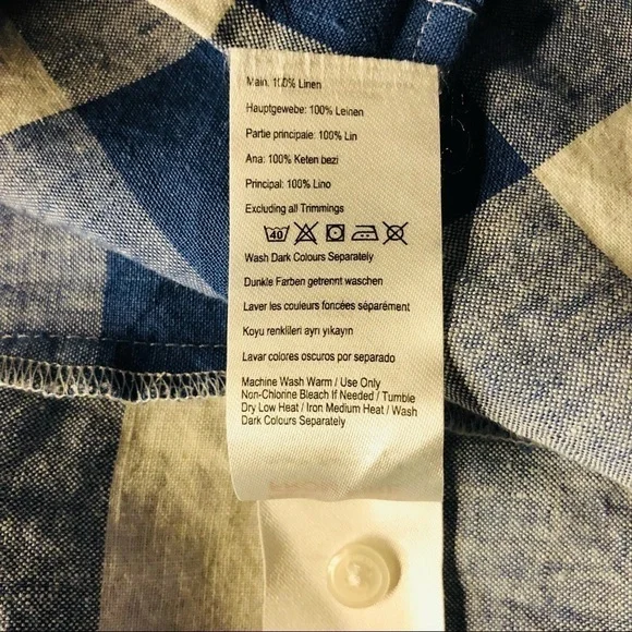 JOULES - Womens blue and white checkered long sleeve shirt Size 4 - Picture 8 of 11